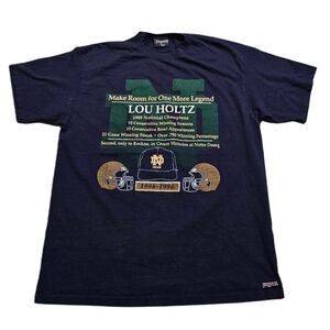 Notre Dame Football Legend Coach Lou Holtz T-Shirt Men XL Second To Knute Rockne